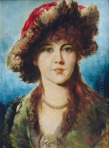 Elegant Young Lady With Fur Hat