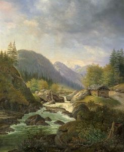 Alpenlandschaft Mit Wildbach