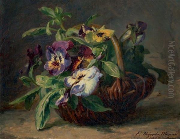 Bouquet De Pensees Dans Un Panier - view 1