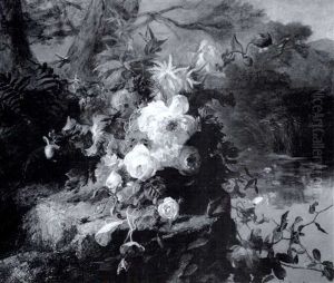 Floral Still Life By The Edge Of A Stream by Elise (Puyroche) Wagner