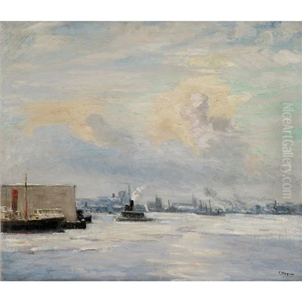 Harbor Scene With Tug Boat - view 1