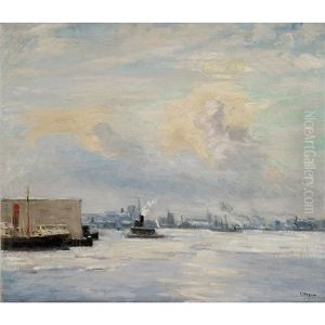 Harbor Scene With Tug Boat