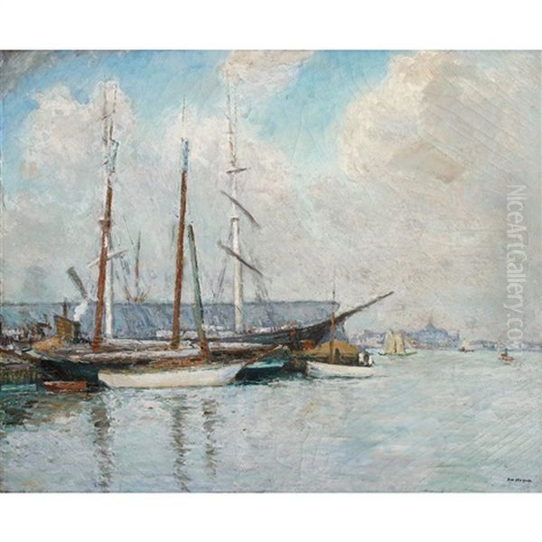 Boats In A Harbor (port Of Philadelphia) - view 1