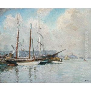 Boats In A Harbor (port Of Philadelphia)