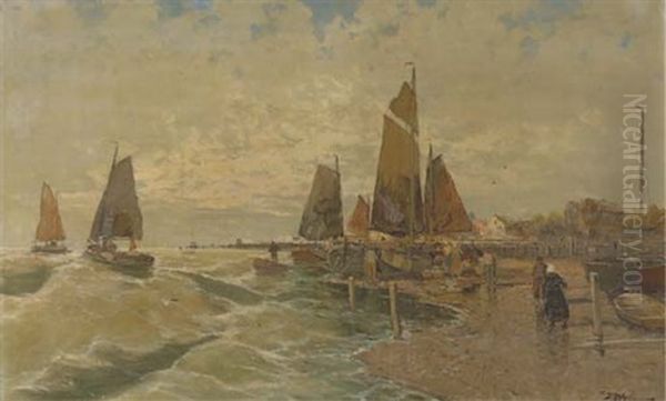 A Busy Quay In A Dutch Coastal Town - view 1