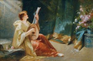 Female Lute Player by Jakob Wagner