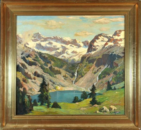 Gebirgssee Im Fruhjahr Bei Schneeschmelze - view 1