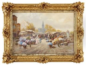 Blomstermarknad by Karl Theodor Wagner