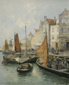 Above A Ditch In Holland by Karl Theodor Wagner