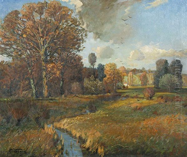 Herbstlich Landschaft Mit Bachlauf - view 1