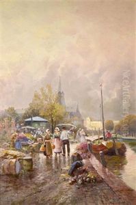 Flower Market by Karl Theodor Wagner