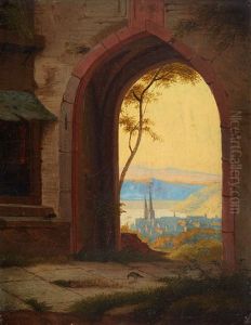 View Through An Archway by Philipp Jakob Wagner