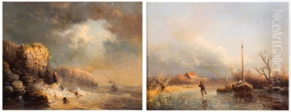 De Eenzame Schaatser, Schipbreuk Bij Rotskust (2 Works) - view 1