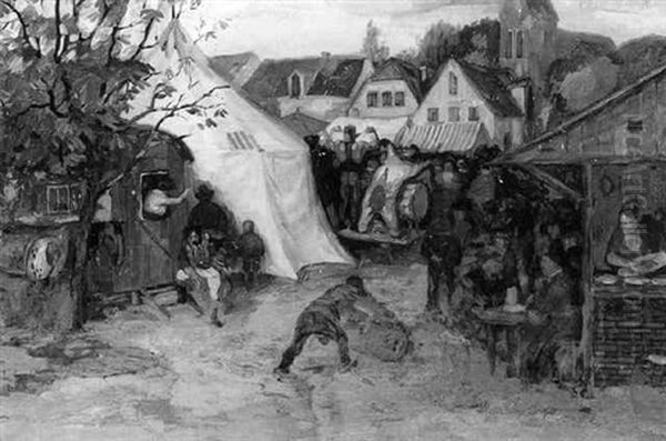 Jahrmarkt Mit Zirkus Auf Dem Dorfplatz - view 1