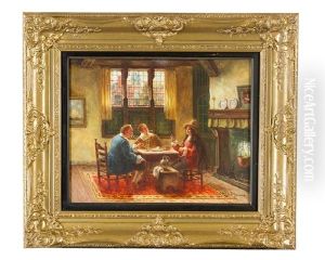 Conversation In A Dutch Interrior by Fritz Wagner