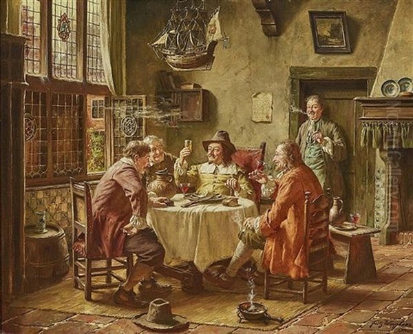 Group Of Men In An Old Dutch Room - view 1