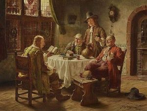 Herrenrunde In Althollandischer Stube by Fritz Wagner