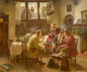 Group Of Men In A Parlour