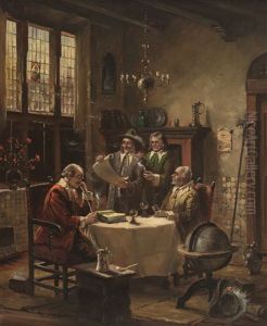 Herrenrunde In Althollandischer Stube by Fritz Wagner