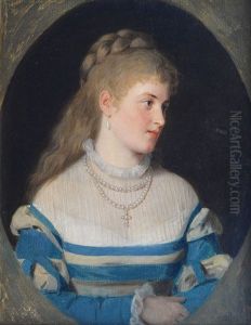 Portrait Of A Young Lady by Karl Wagner