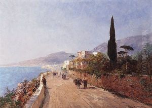 Blick Auf Italienische Kustenstrase An Einem Prachtvollen Fruhlingstag
