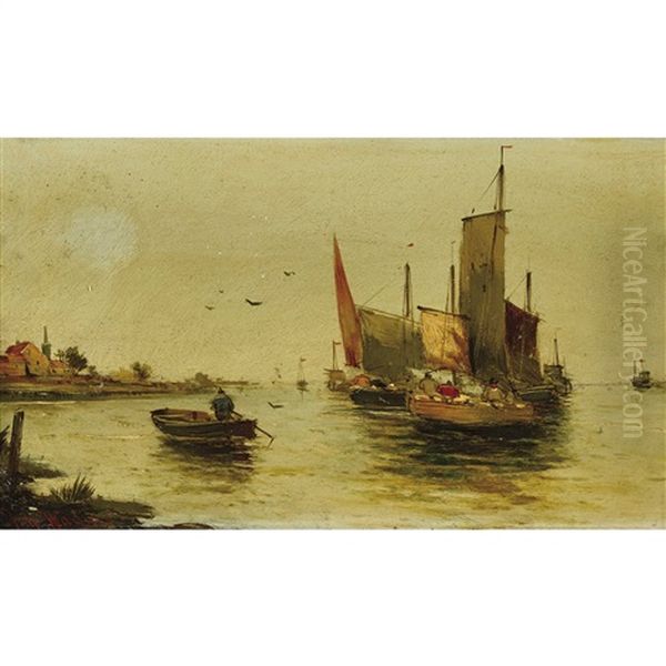 Kustenpartie Mit Segelschiffen - view 1