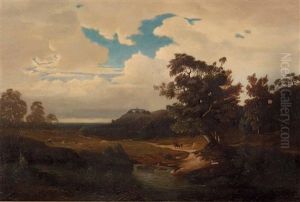 Landschaft Mit Kloster Und Reiter by Johann Wagner-Deines