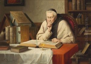 Monk Reading by Josef Wagner-Hohenberg