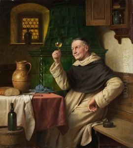 Monch Bei Der Weinprobe