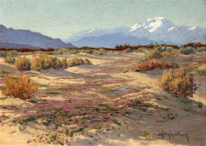 Desert Landscape With Snow-capped Mt. San Jacinto Peak In The Distance by Harry B. Wagoner