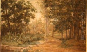 Foret Et Ruisseau by Edmond Louis Marie Wagrez