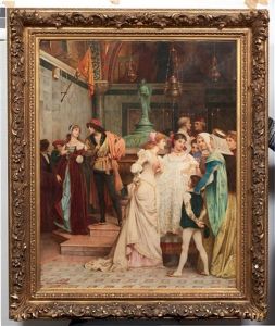 Scene D'interieur Dans Le Gout Du Xvie Siecle by Jacques-Clement Wagrez