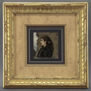 Portrait Of A Girl By The Sea by Jacques-Clement Wagrez