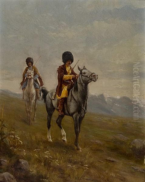 Bewaffnete Tscherkessen Zu Pferd - view 1