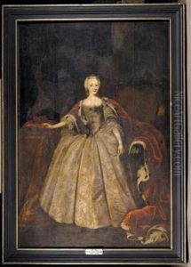 Portrait Of Duchess Louise Of Saxe-hildburghausen, Daughter Of King Christian Vi Of Denmark by Johann Salomon Wahl