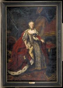 Portrait Of Princess Charlotte Amalie Of Denmark, Daughter Of King Frederick Iv by Johann Salomon Wahl