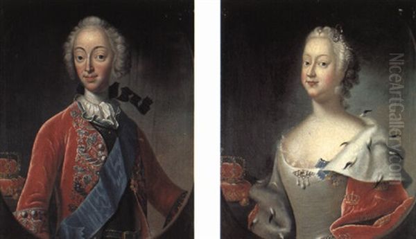 Portraetter Af Frederik V Og Dronning Louise (pair) - view 1