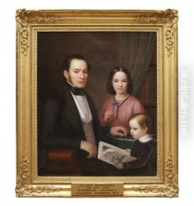 Portratt Forestallande Claes Schwartz Och Hans Barn Andreenne Och Salomon by Erik Wahlbergson