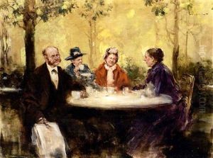 Im Kaffeegarten by Friedrich Wahle