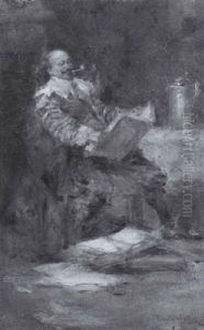 Musketier Bei Der Lekture by Friedrich Wahle