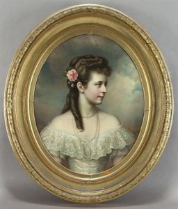 Portrait Of Woman With Pink Flower