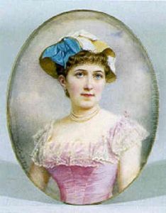 Bildnis Eines Maedchens In Rosa Kleid Und Hut by Friedrich Wailand
