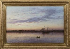 Sunset On The Charles River, Boston, Mass by Thomas Francis Wainewright