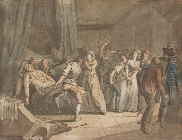 The Arrest Of Charlotte Corday, With Jean-paul Marat's Body Carriedaway - view 1