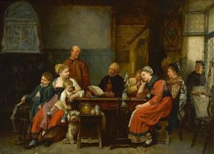 A Family Gathering by Brion, Gustave