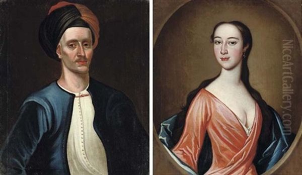 Portrait Of A Gentleman (captain Arter? + Portrait Of A Lady; Pair) - view 1