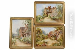 Three English Cottage Scenes by Eva Walbourn