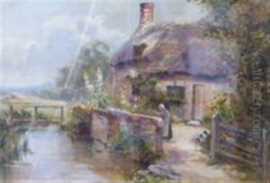 Country Cottages (a Pair) by Eva Walbourn