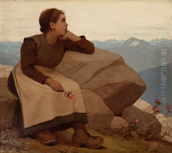 Junge Tirolerin Im Hochgebirge - view 1