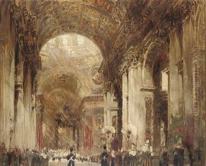 The Interior Of St. Peter's, Rome by William Walcot